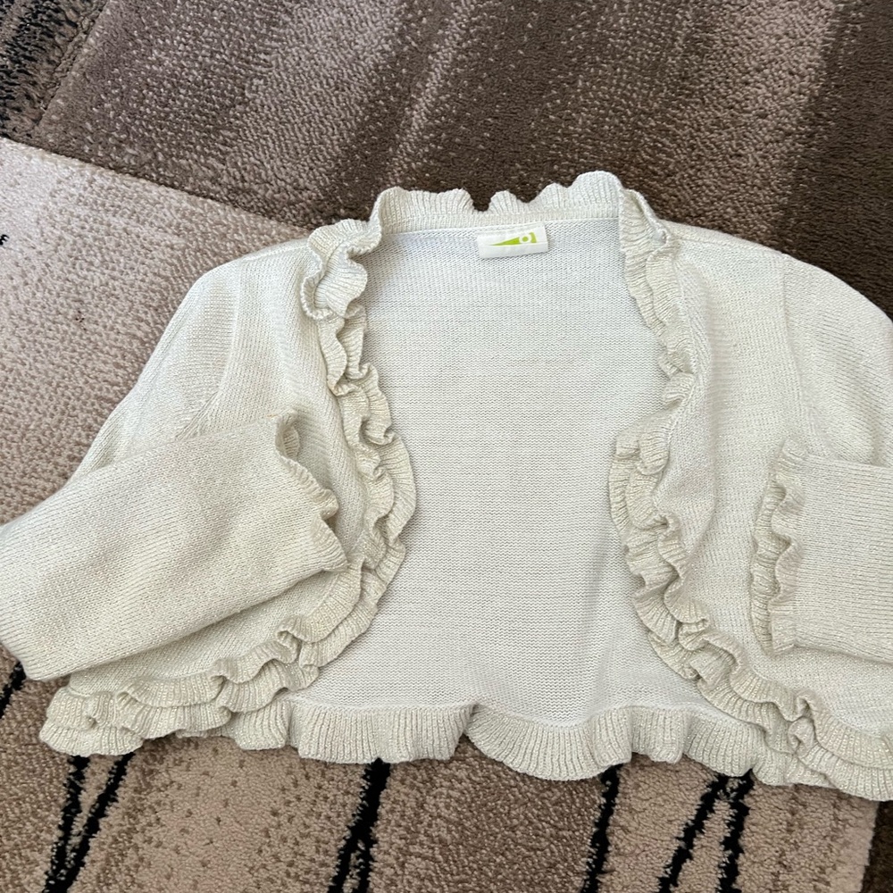 Crazy 8 Cream Ruffled Shrug Poncho